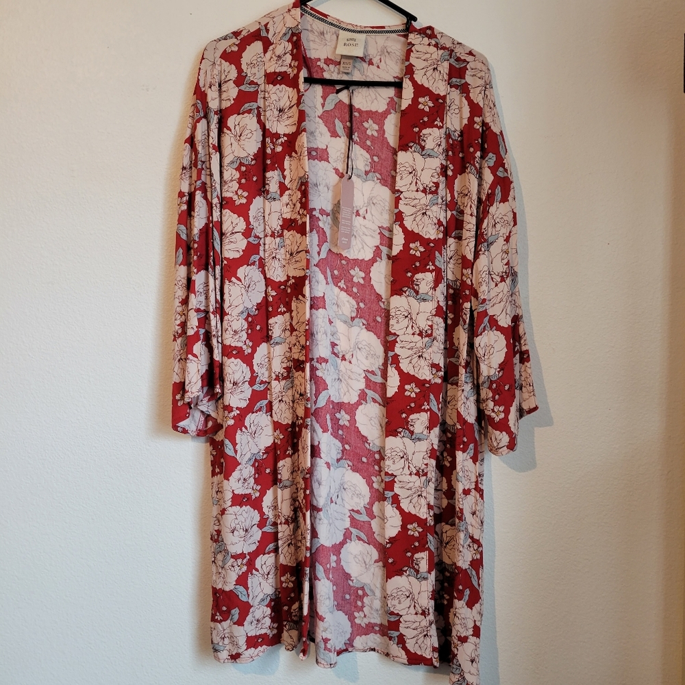 NWT Knox Rose Floral Kimono Cardigan  XS/S - Picture 4 of 8